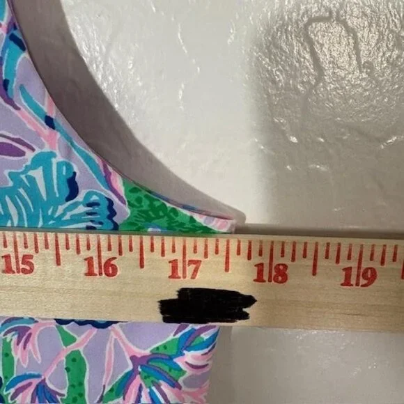 Lilly Pulitzer Crop Top Womens XL Purple Pink Reversible Athletic Tank Swim Ari - Picture 8 of 9